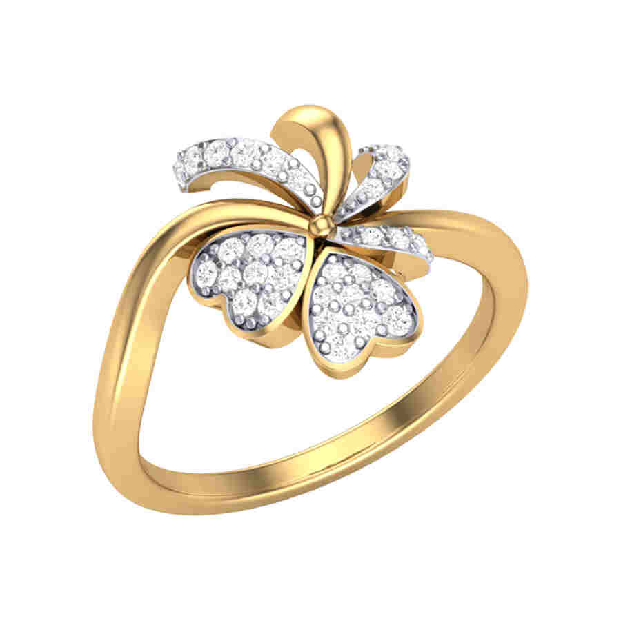 Sweetheart Floral Diamond Ring