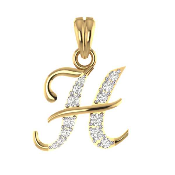 Stylish H Diamond Pendant