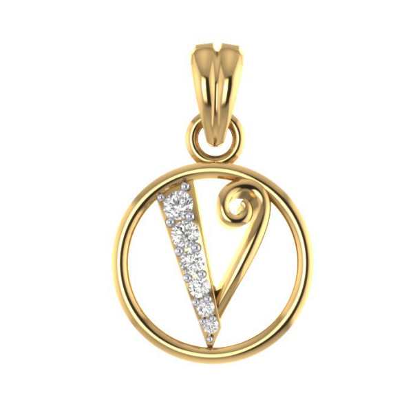 Stylish V Diamond Pendant