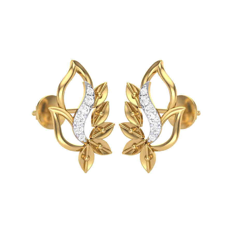 Magical Leaf Diamond Earring