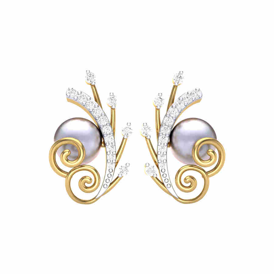 Pearl Studded Lines Earring