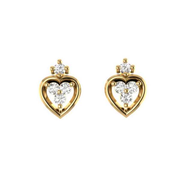 Heart With Four Diamond Earrin