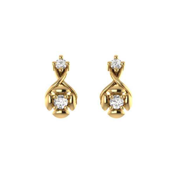 Two Diamond Simple Earring Kasturidiamond Two Diamond Simple Earring