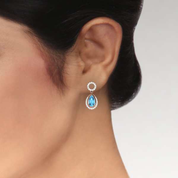 Raw Blue diamond stud earrings-baongoctrading.com.vn