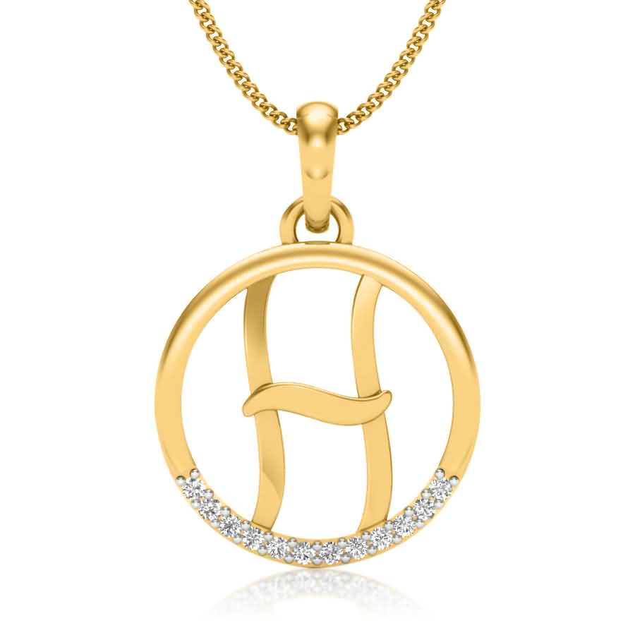 Letter H Diamond Pendant