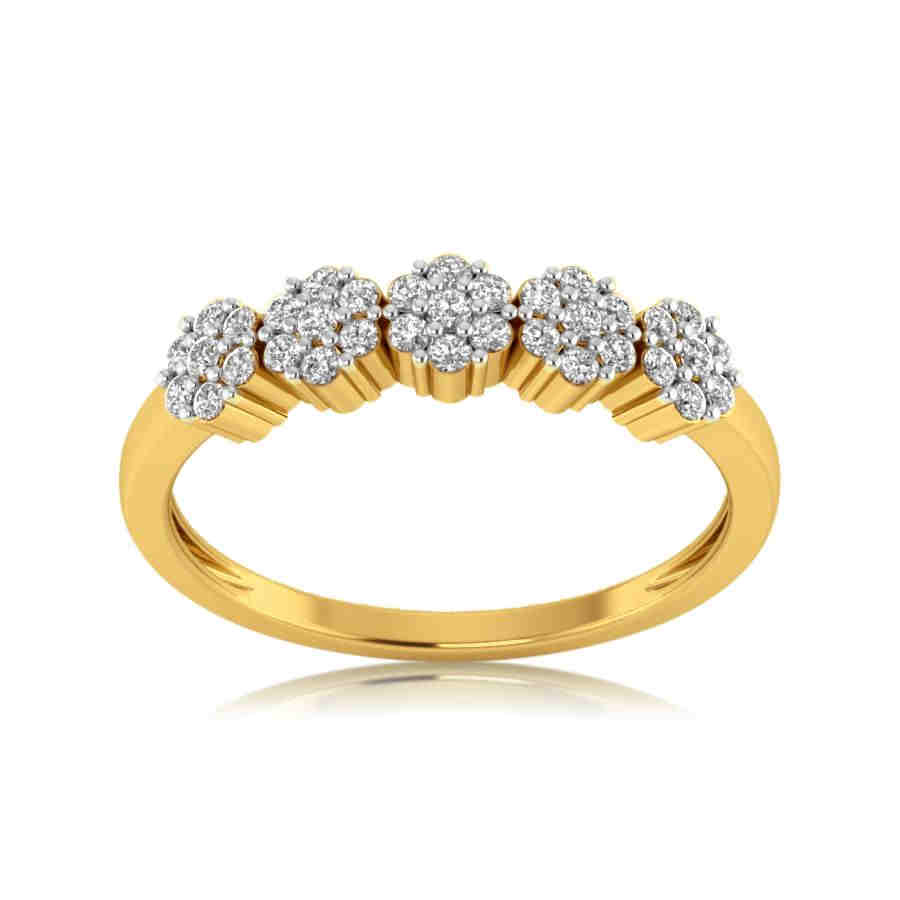 ZHOUYANG Crystal Flower Finger Rings For Women Elegant Fresh Style Zircon 3  Color Wedding Engagement Gift Fashion Jewelry R080