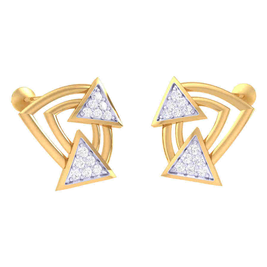 Twins Triangle Diamond Earring