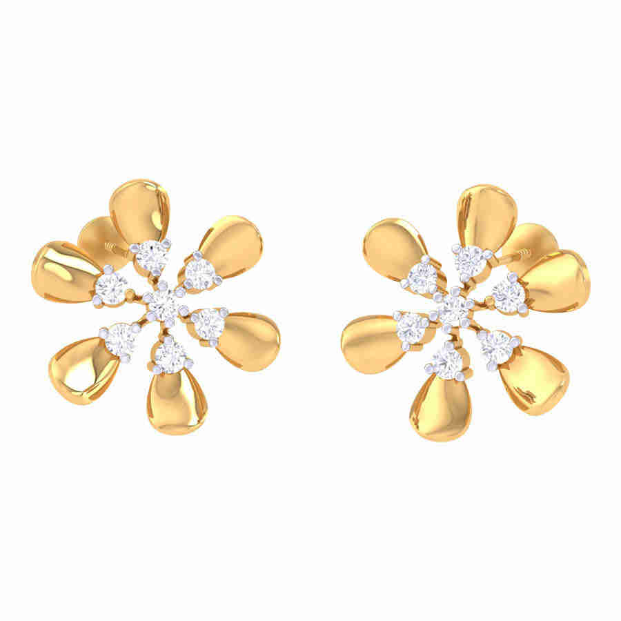 Dancing Floral Diamond Earring
