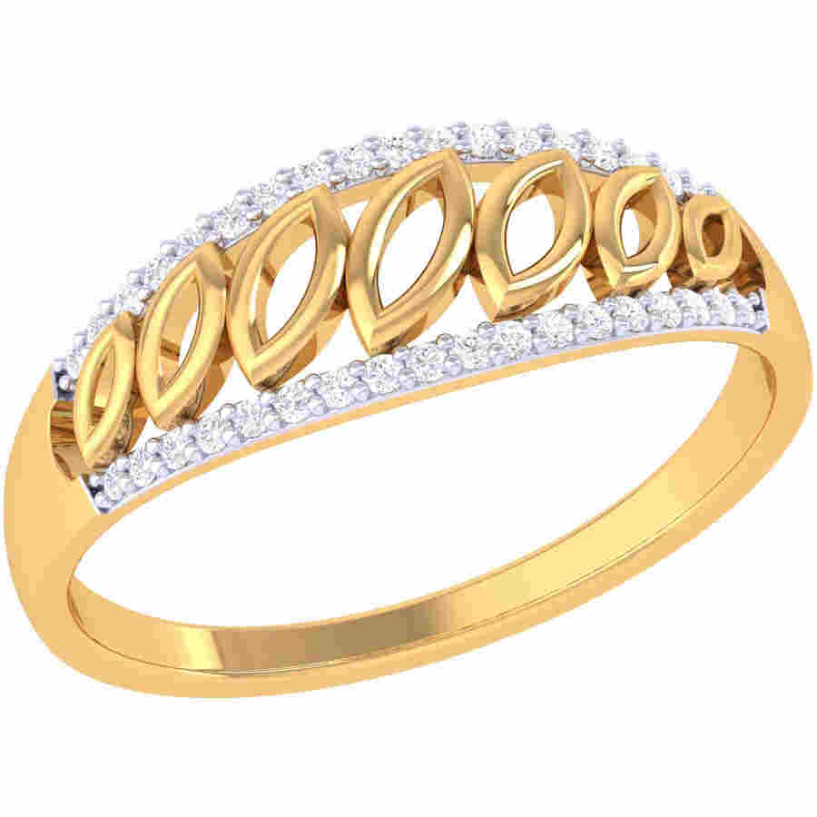 Leaf Shape Design Diamond Ring