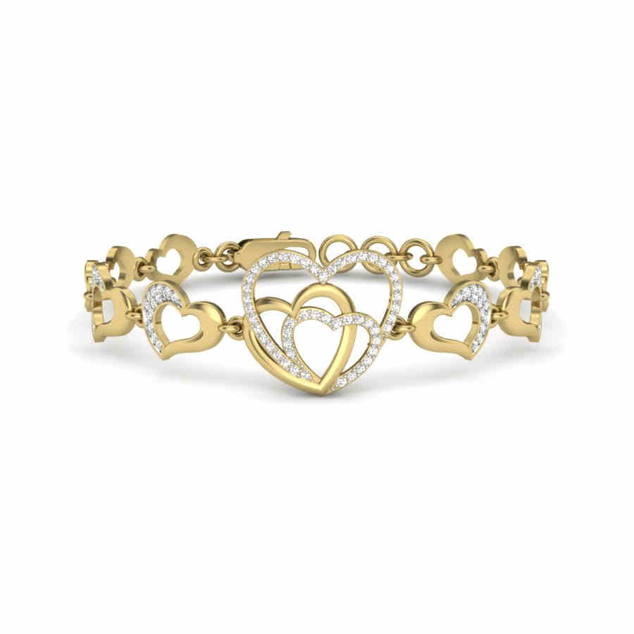 Buy Baby Girl Gold Bracelet With Heart Shape and Diamonds Online in India   Etsy