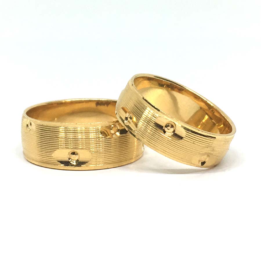Multi Line Gold Couple Band
