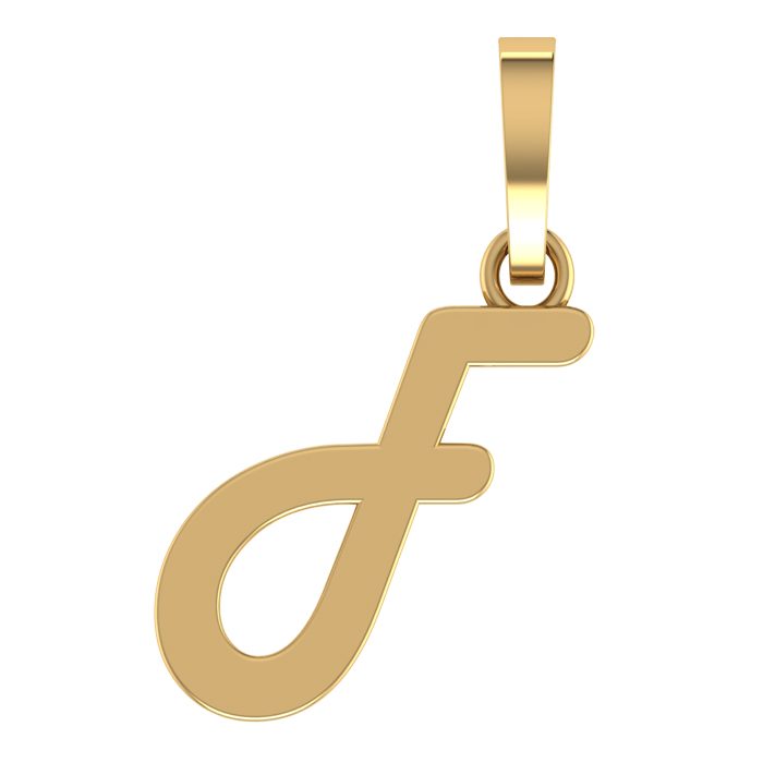 Designer F Gold Pendant