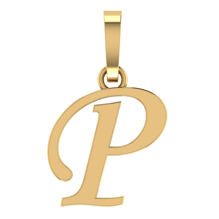 Alphabet P Gold Pendant