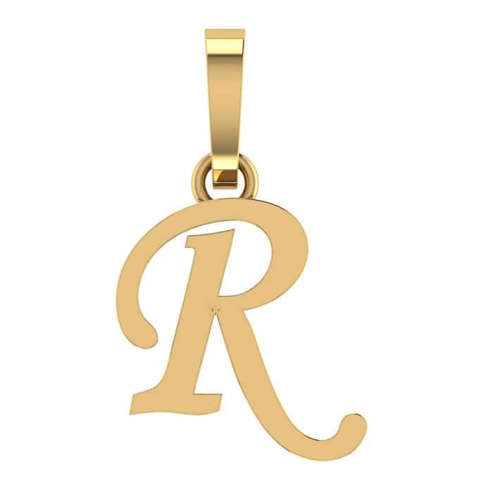 Stylish R Gold Pendant