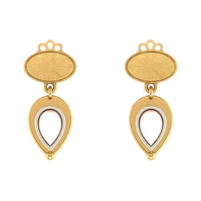 Oval Drop Gold Earring	