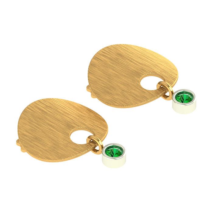 Simple Gold Stud Earring Ball Droplet Design ER3043