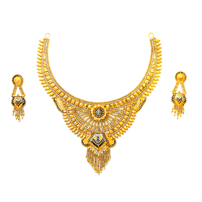 Spanish Gold Necklace Set kasturidiamond