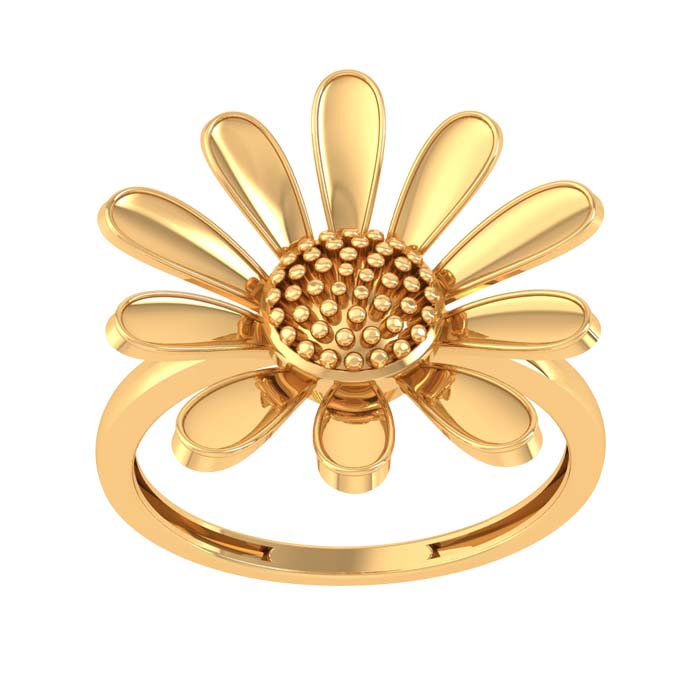 22K Gold Flower Ring | Diamond Chef