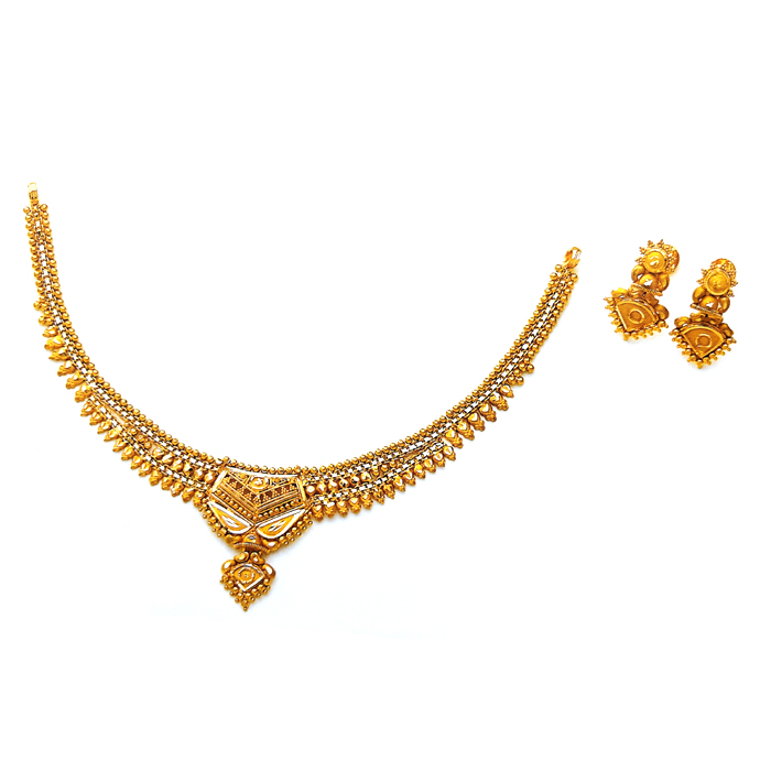 Triangular Pendant Gold Necklace