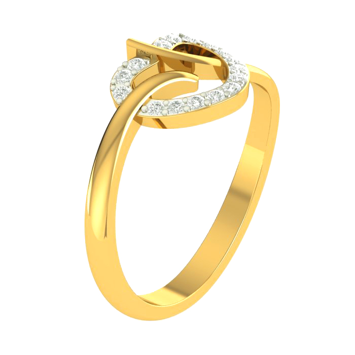 Buy quality 22k gold leaf design ladies ring in Ahmedabad