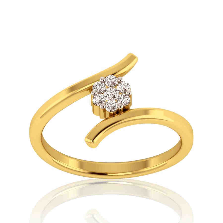 Austere Floral Diamond Ring