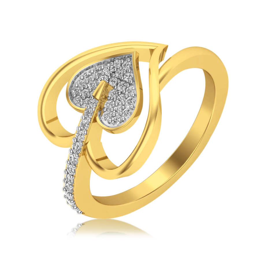 Heart Leaf Diamond Ring