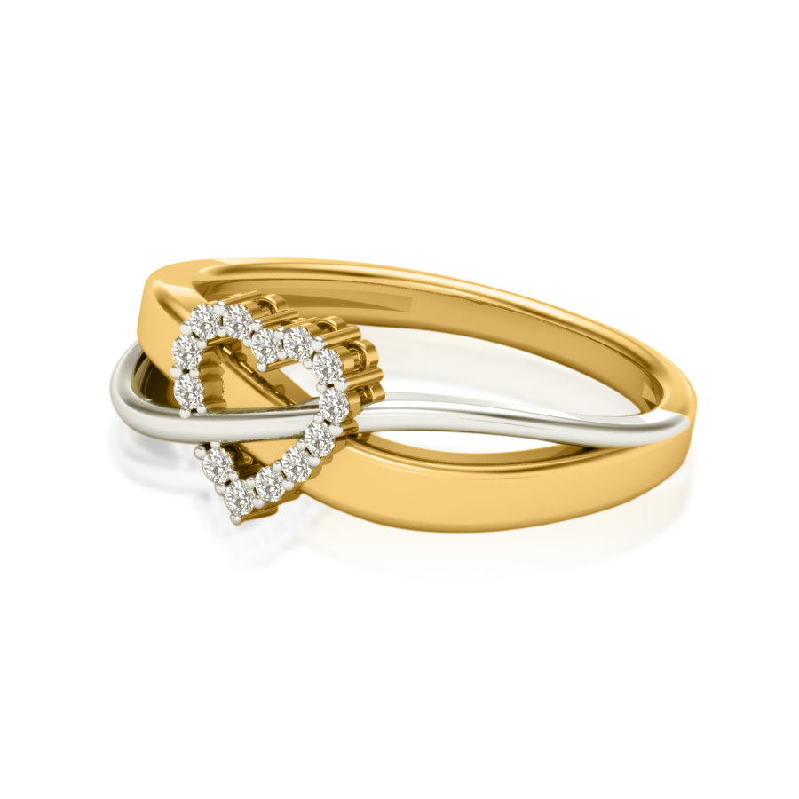 Yellow Gold Heart Diamond Spiral Ring .78cts – RACHEL LYNN CHICAGO
