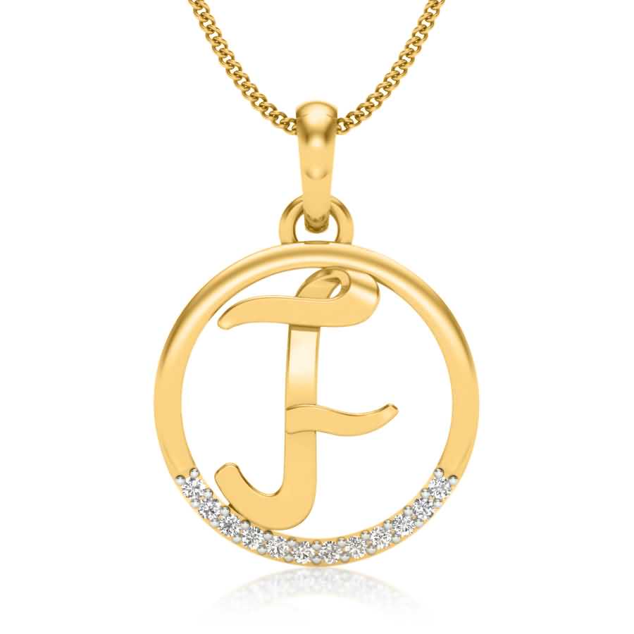 Buy Letter F Diamond Pendant | kasturidiamond