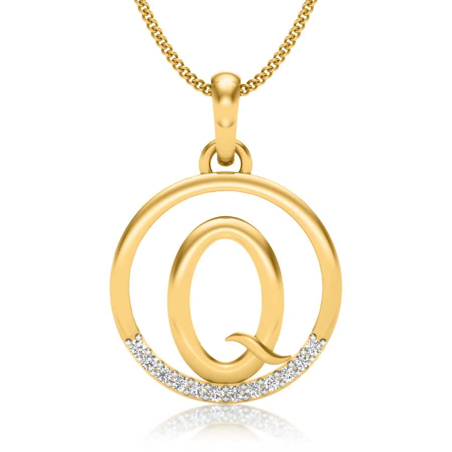 Letter Q Diamond Pendant