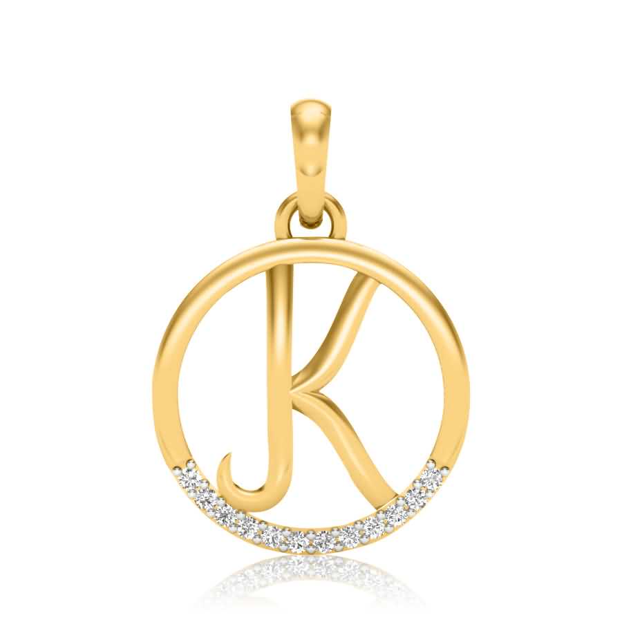Letter K Diamond Pendant