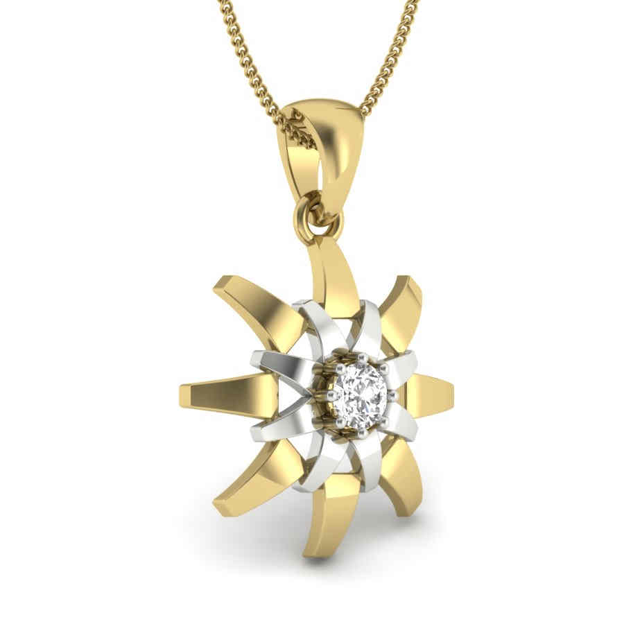 Star with One Diamond Pendant | Kasturidiamond.com